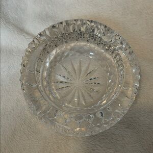 Vintage Waterford Crystal Ashtray Four Inch Round Two Slot Holder